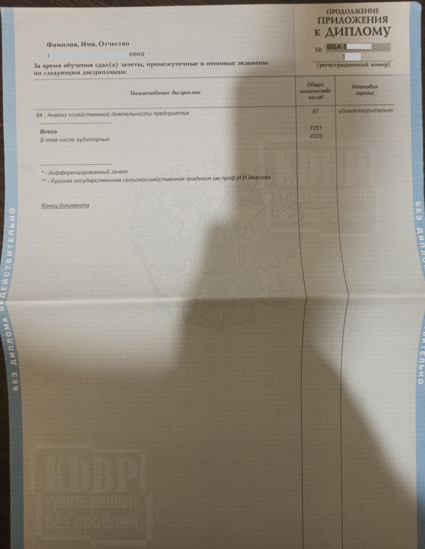 Продолжение приложения к диплому МЭИ (ТУ) по направлению Экономика (бакалавриат) 2006 года выдачи